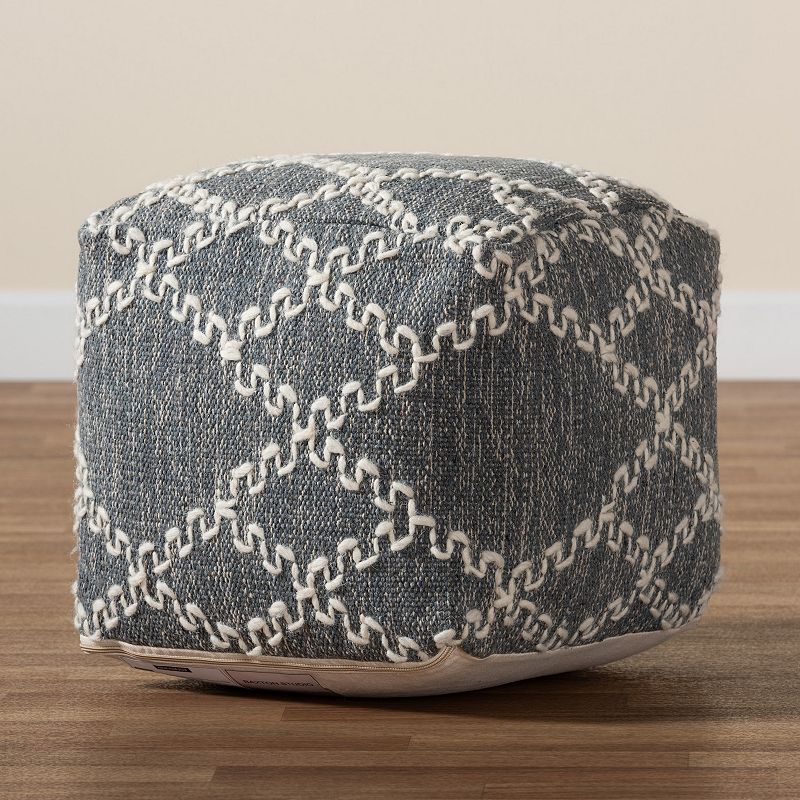 Baxton Studio Geyne Woven Pouf Ottoman