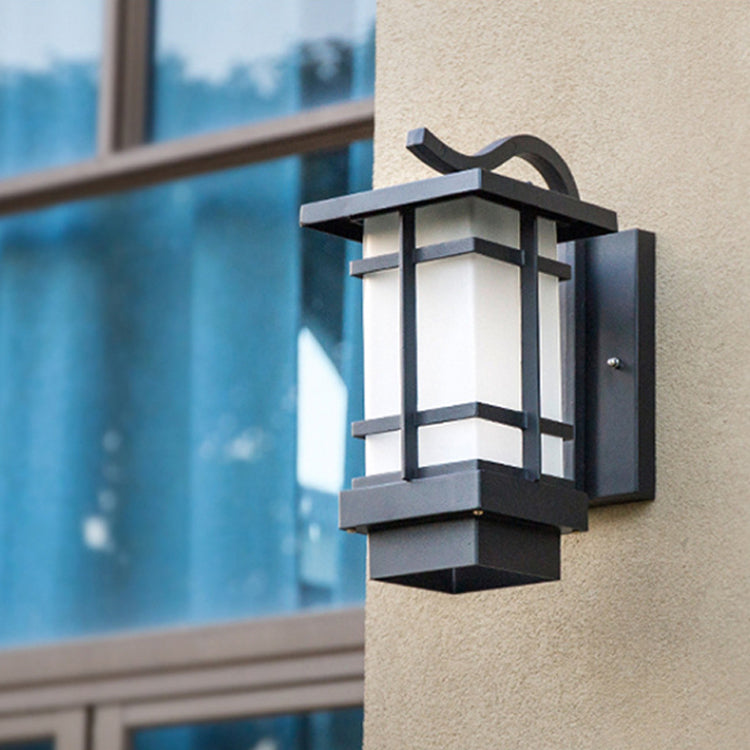 MAZEBLITZ Outdoor Wall Lantern, 1 Piece, Modern Wall Sconce, Outdoor Wall Lights, Outdoor Wall Mounted Lamp, Outdoor Wall Lighting Fixture, Porch Light Fixture in Black Finish with Acrylic Shade.