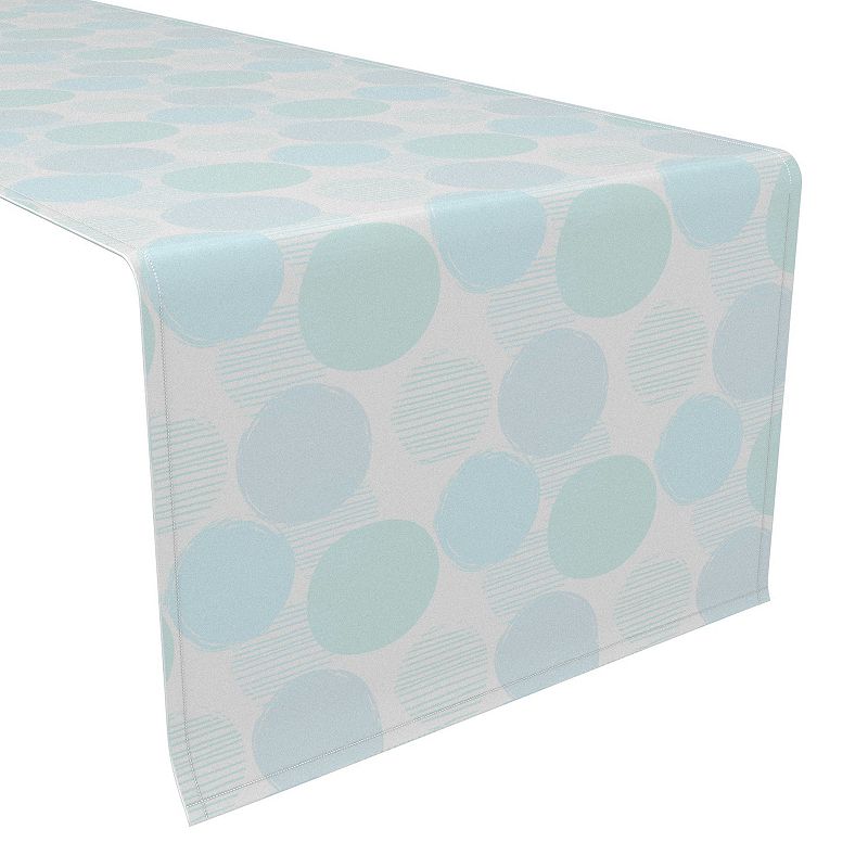 Table Runner， 100% Polyester， 12x72， Blue Polka Dot Scribble