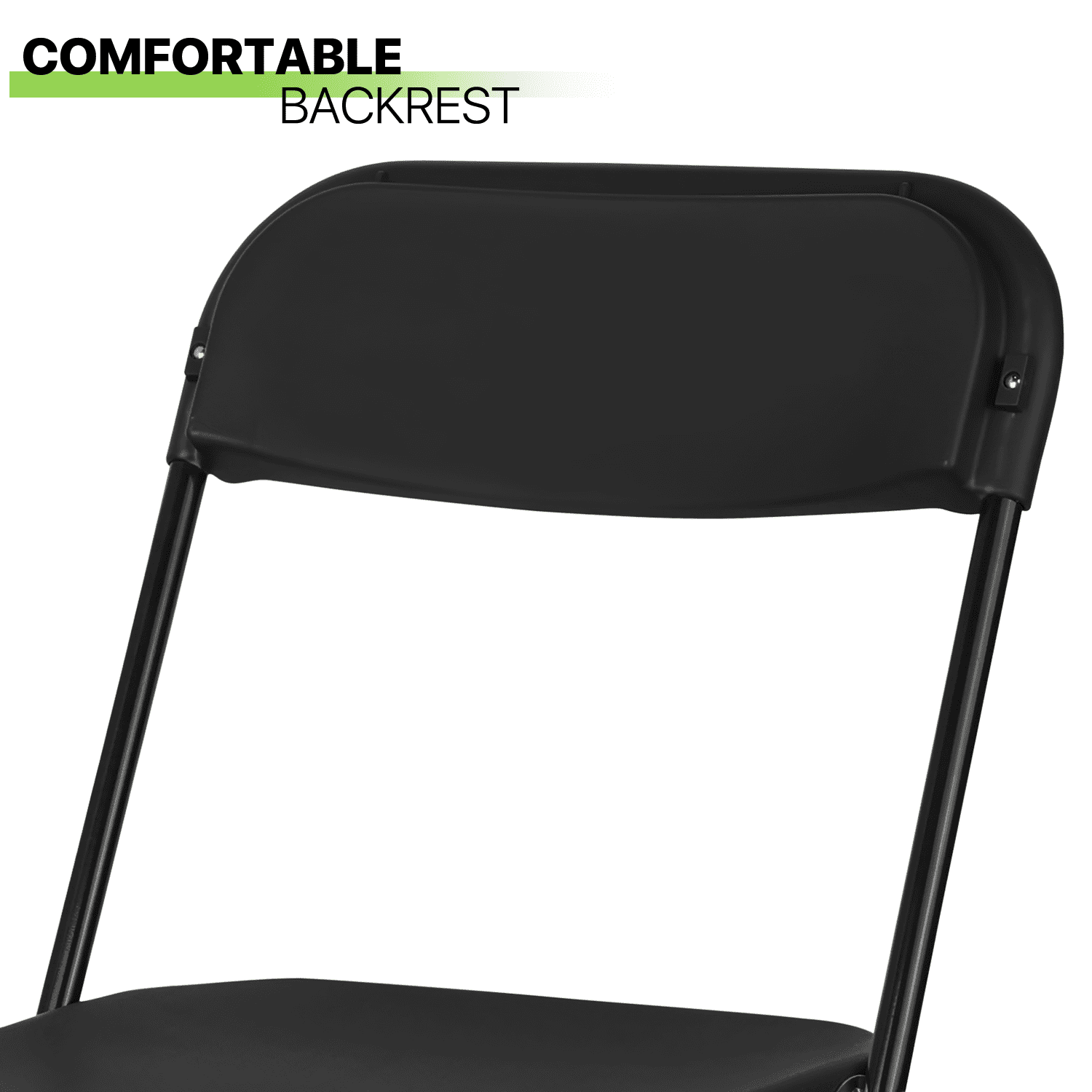 Magshion 10 Pack Plastic Foldable Stackable Chairs, for Indoor Outdoor Patio Garden Wedding Party Event Seat, Black