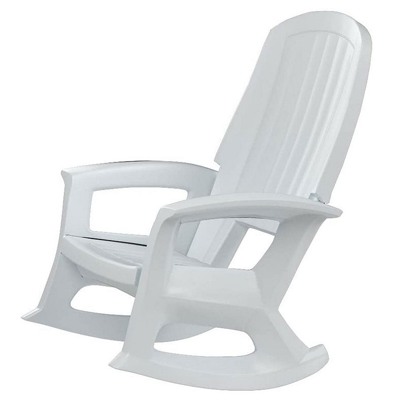 Semco Rockaway Heavy Duty All Weather Outdoor Rocking Chair， White (2 Pack)