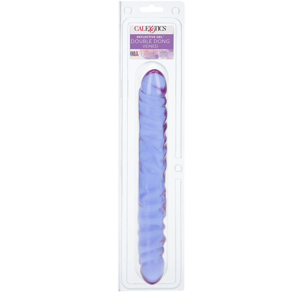 Reflective Gel 12 Inch Veined Double Dildo