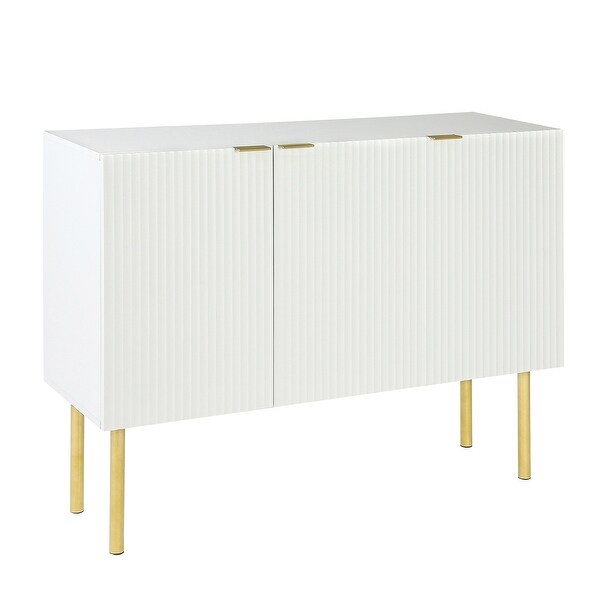 Modern Simple Sideboard Console Table with Gold Metal Legs and Handles