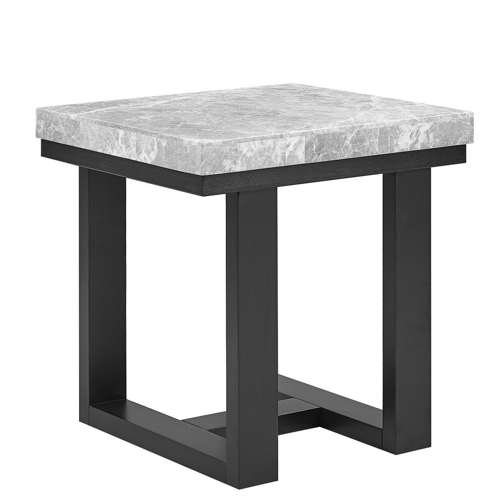 The Gray Barn Ludlow Gray Marble Top End Table