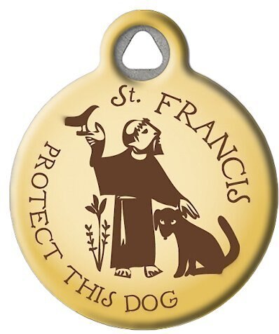 Dog Tag Art St. Francis Protect This Dog Personalized Dog ID Tag