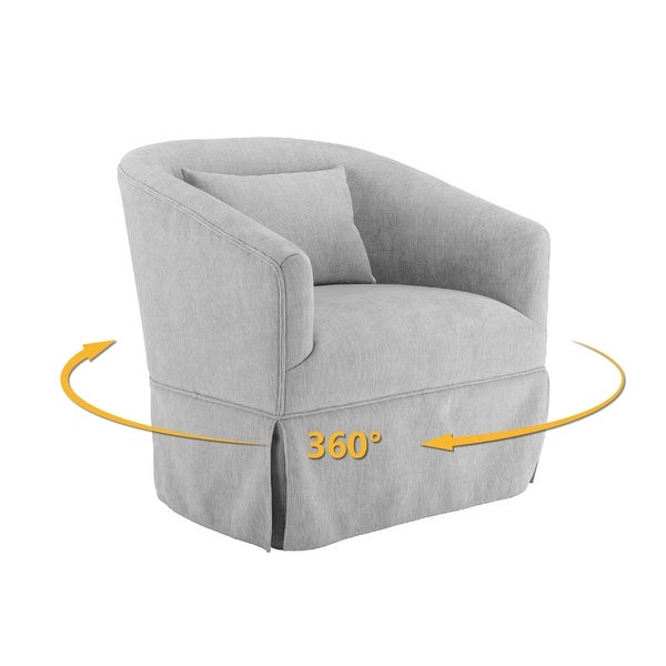 360-degree Swivel Accent Armchair Linen Blend Single Sofa， Living Room Bedroom Reading Sofa