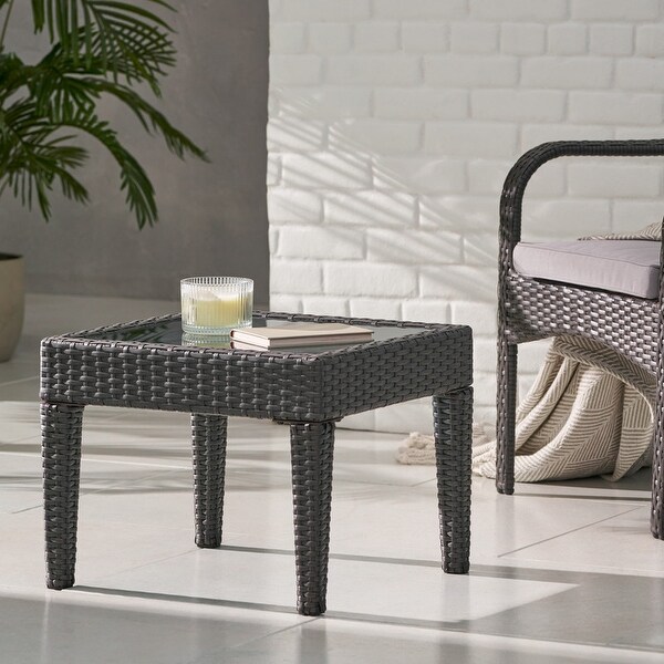 Modern Outdoor ANTIBES ACCESS Table，Made of Ratten Side Tea Table