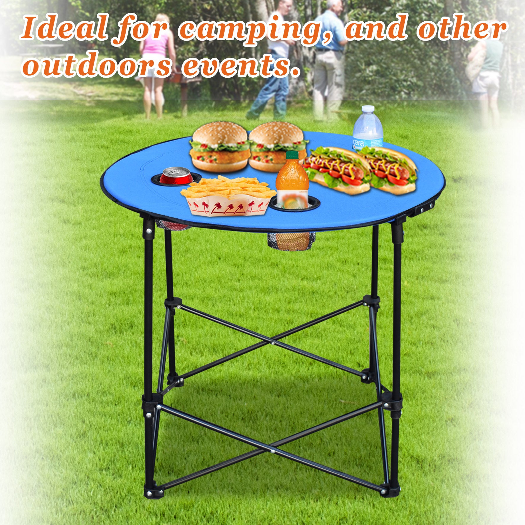 Sunny Folding Picnic Table Dia 27.5