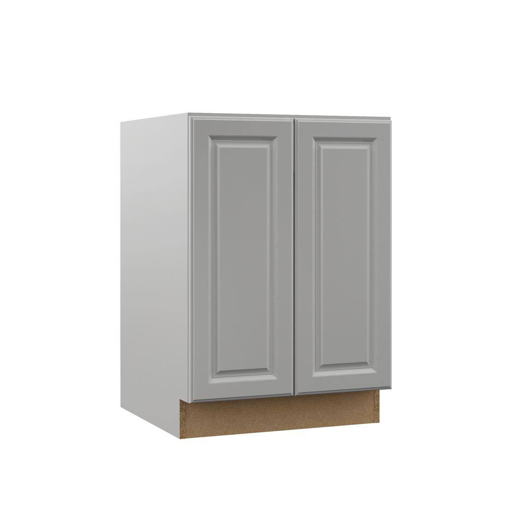 Hampton Bay Designer Series Elgin Assembled 24x34.5x23.75 in. Full Height Door Base Kitchen Cabinet in Heron Gray BF24-ELGR