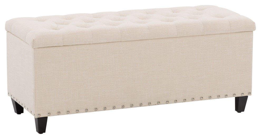 CorLiving Boston Tufted Fabric Storage Ottoman   Transitional   Footstools And Ottomans   by CorLiving Distribution LLC  Houzz