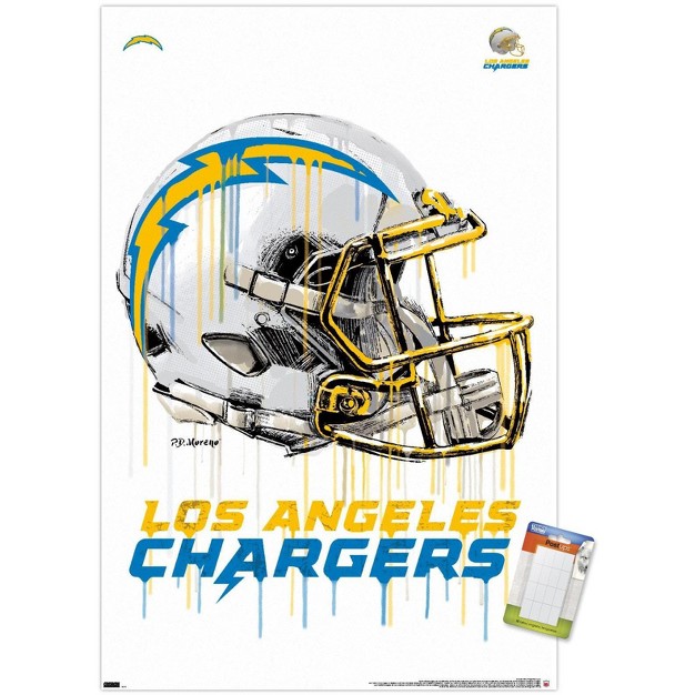 Trends International Nfl Los Angeles Chargers Drip Helmet 20 Unframed Wall Poster Prints