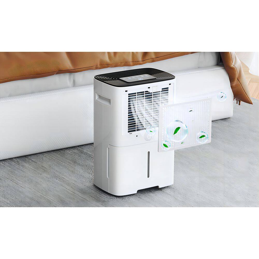 Fehom 50-Pint Home Dehumidifier with Bucket and Drain for 4500 sq. ft. for Bedroom Basement Bathroom and Laundry HDCX-PD08F