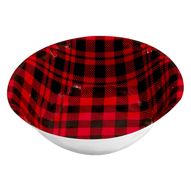 Certified International 12-Piece Red Buffalo Plaid Dinnerware Set