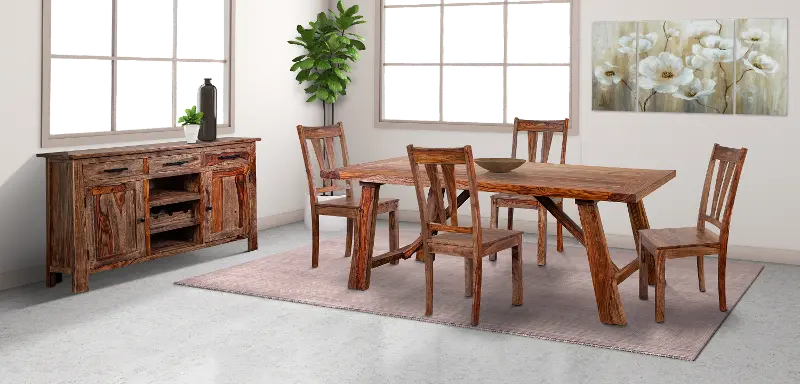 Kalispell Brown 5 Piece Dining Room Set