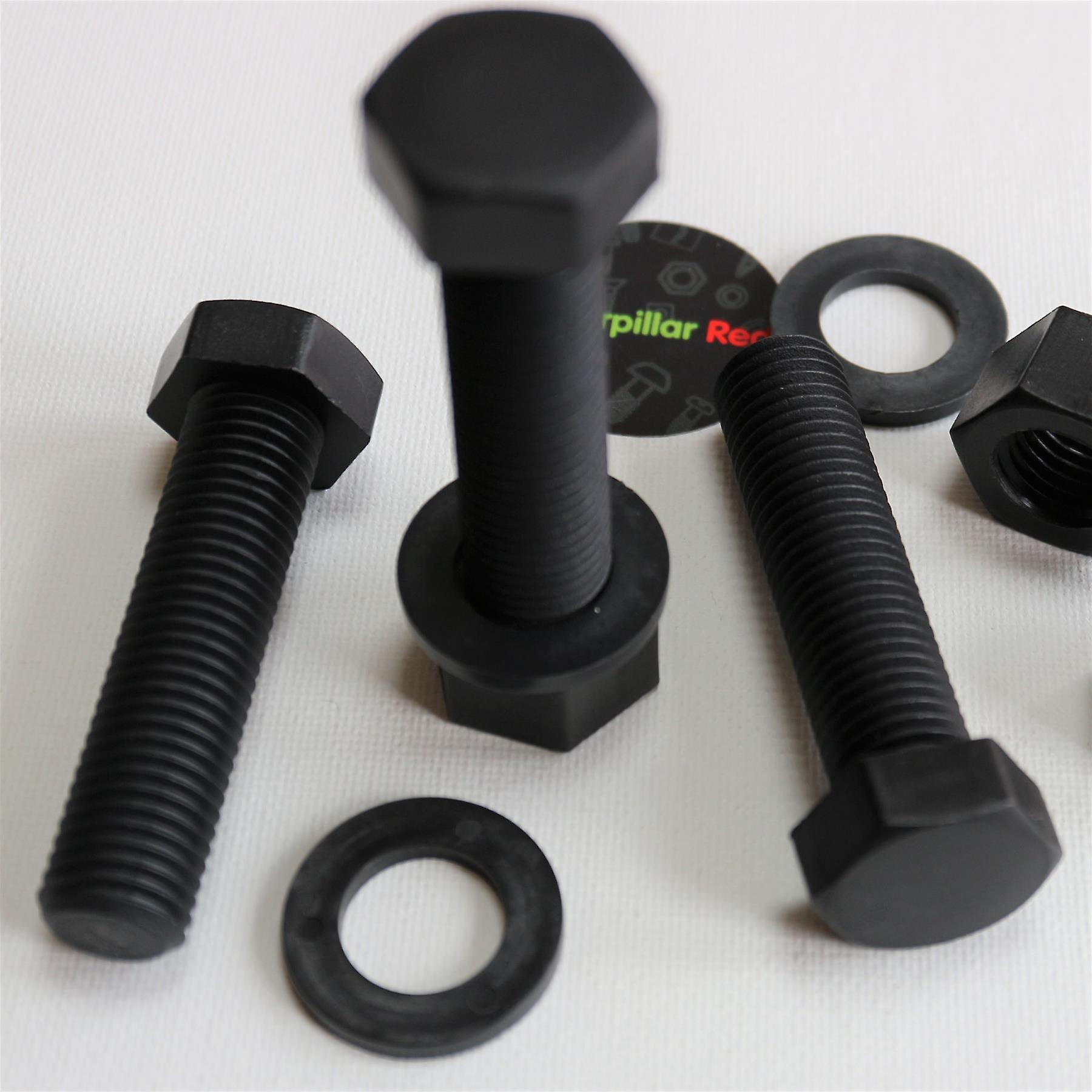 5x Black， Hex Head， (PP)， M16 x 65mm， Plastic Bolts，Nuts and Washers， -Screws