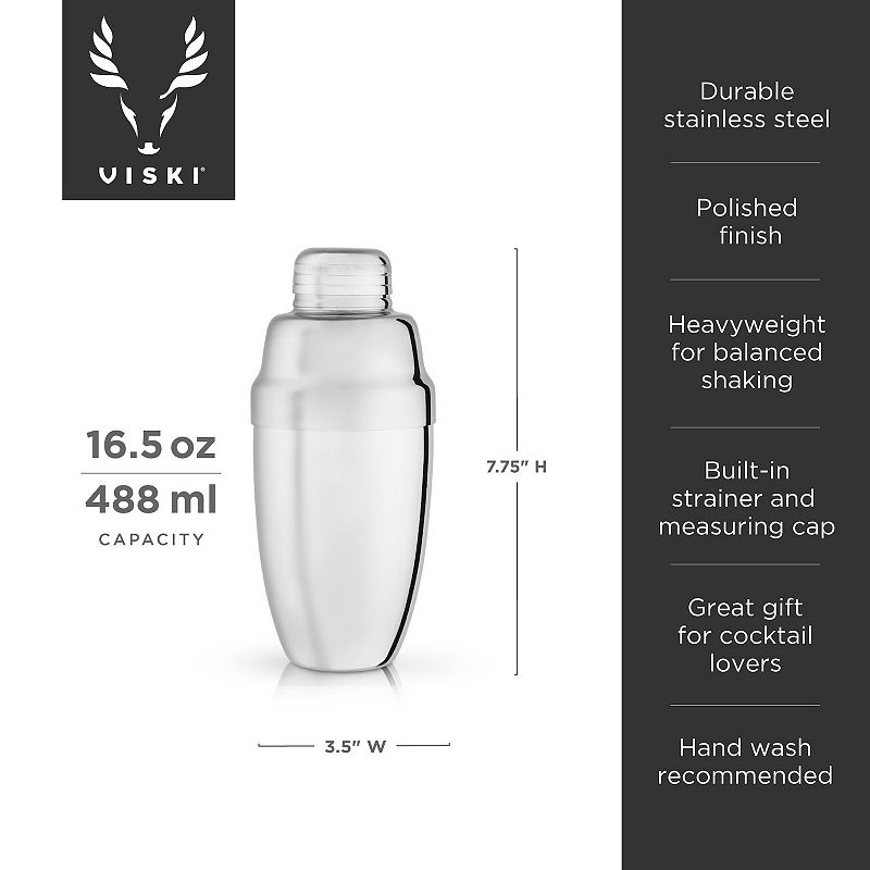 Stainless Steel Heavyweight Cocktail Shaker by Viski