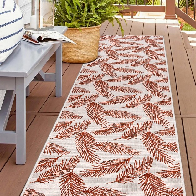 World Rug Gallery Nature Inspired Floral Leaves Reversible Indoor outdoor Area Rug