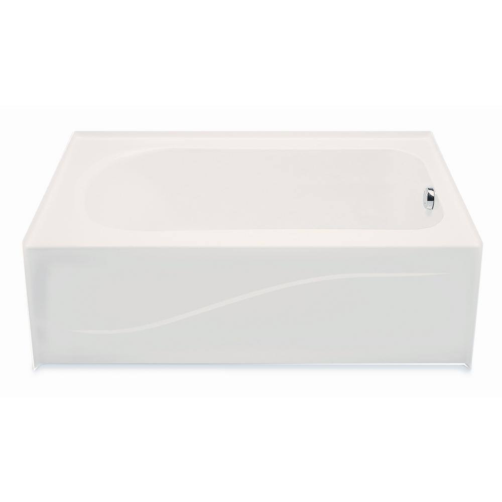 Aquatic 6030AIS 60 in. Acrylic Right Drain Rectangular Alcove Soaking Bathtub in Biscuit 727149995560