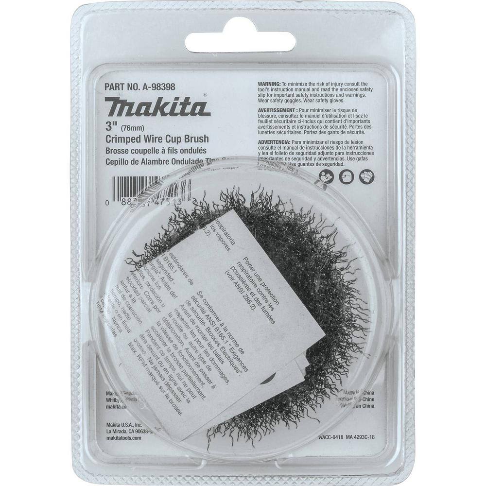 Makita 3 in. x 58 in.-11 Crimped Wire Cup Brush A-98398