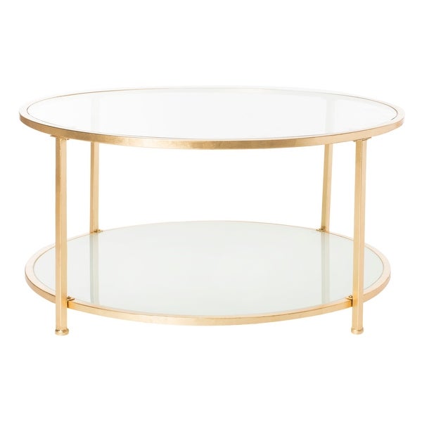 SAFAVIEH Ivy 2 Tier Round Coffee Table - Clear / Gold - 38