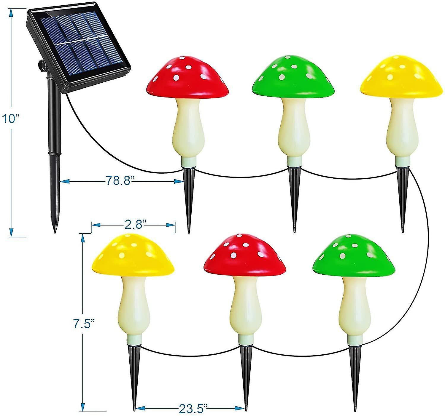 Solar Garden Lights， Solar Powered Mushroom Stake Lights For Outdoor Decor， Waterproof Garden Ornaments For Backyard Lawn Pathway Landscape Fence Chri