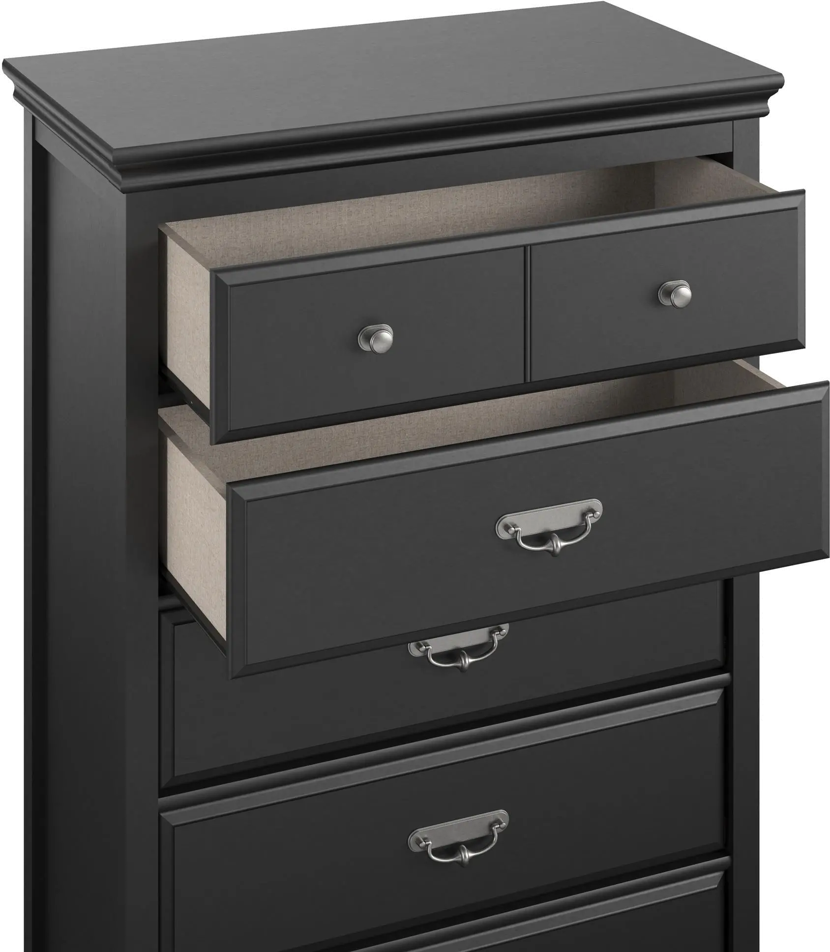 Bristol Traditional Black 5-Drawer Dresser