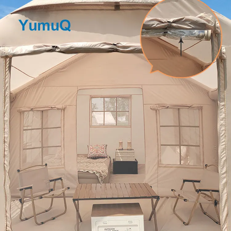 YumuQ Big Size Air Large Inflatable Camping Canvas Dome Tent Glamping Oxford Fabric House 4 8 Person