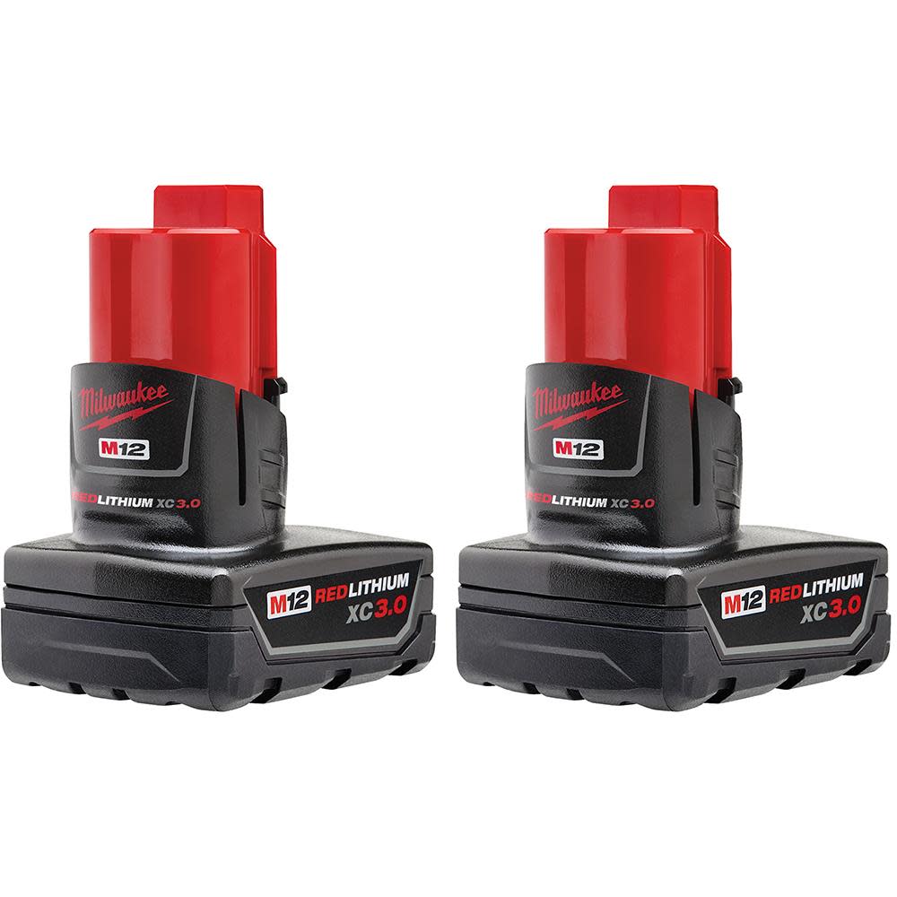 Milwaukee M12 REDLITHIUM XC 3.0Ah Battery (2pk) 48-11-2412 from Milwaukee