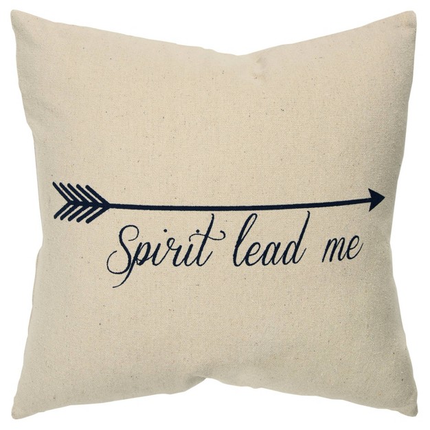 Oversize x27 spirit Lead Me x27 Poly Filled Square Throw Pillow Rizzy Home