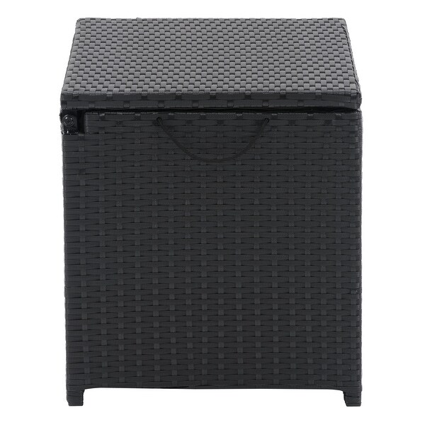 CorLiving Parksville Black Rattan Insulated Cooler Table