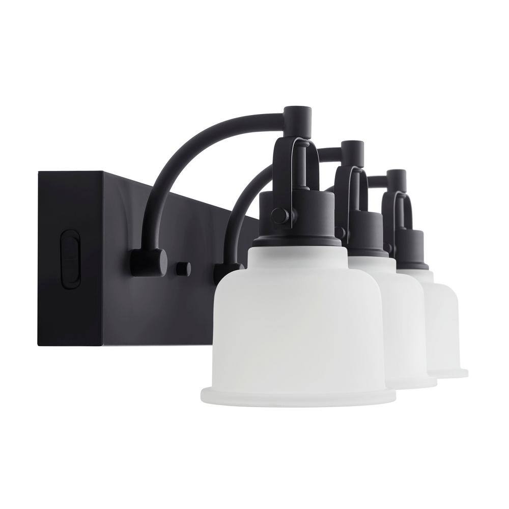 Home Decorators Collection Rockhill 22.07 in. 3-Light Black LED Vanity Light Dark LED 51779