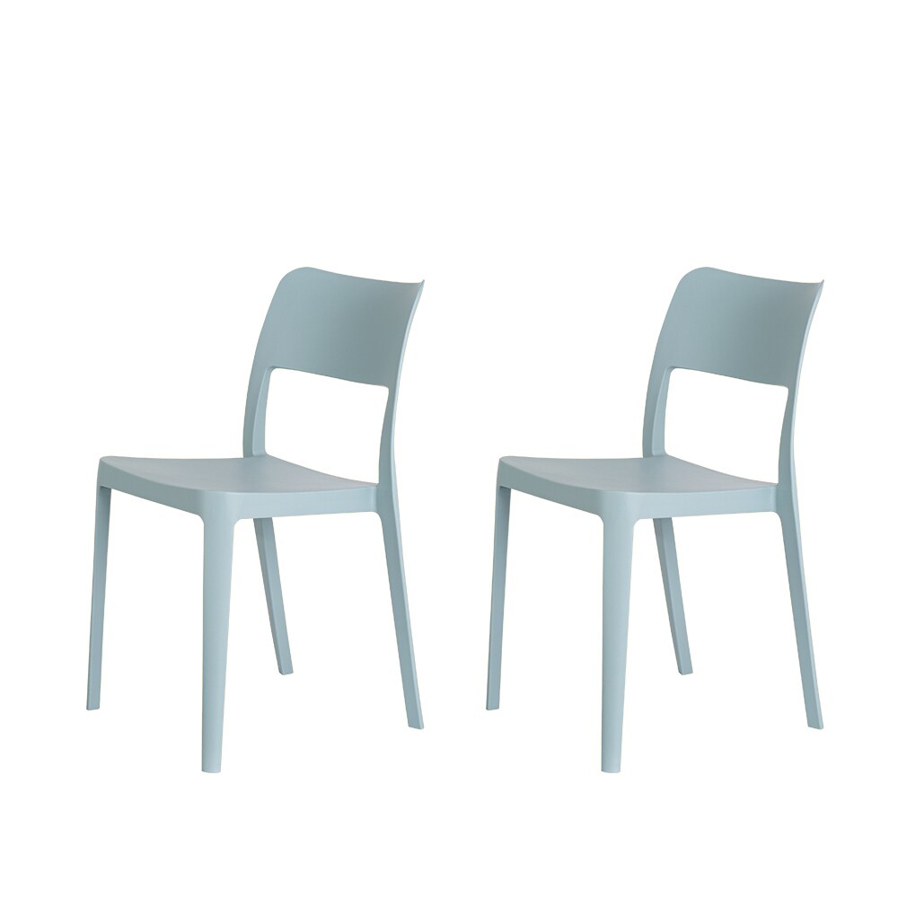 La Vie Resin Stackable  Weather Armless Chair  Set of 2