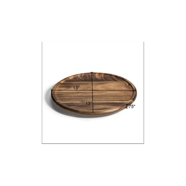 13-inch Acacia Lazy Susan w/ Wood Grain