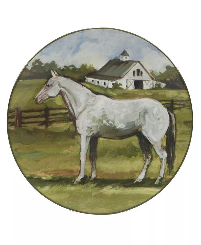 Certified International York Stables Set of 4 Dinner Plate 10.5