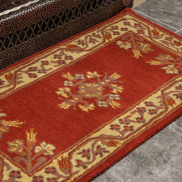 Long Minuteman International Jardin Rectangular Hearth Rug Vermillion Achla Designs