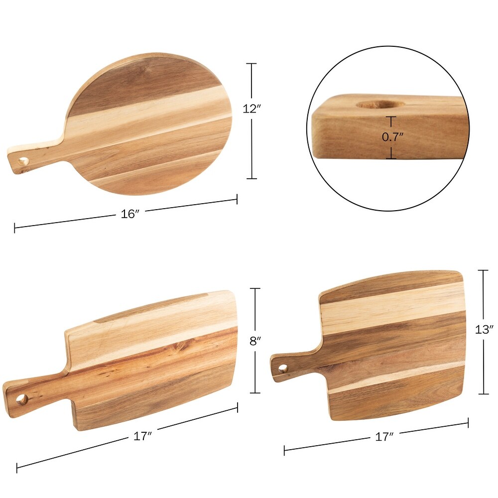 Cutting Boards for Kitchen   3 Piece Acacia Wood Cutting Board Set with by Classic Cuisine