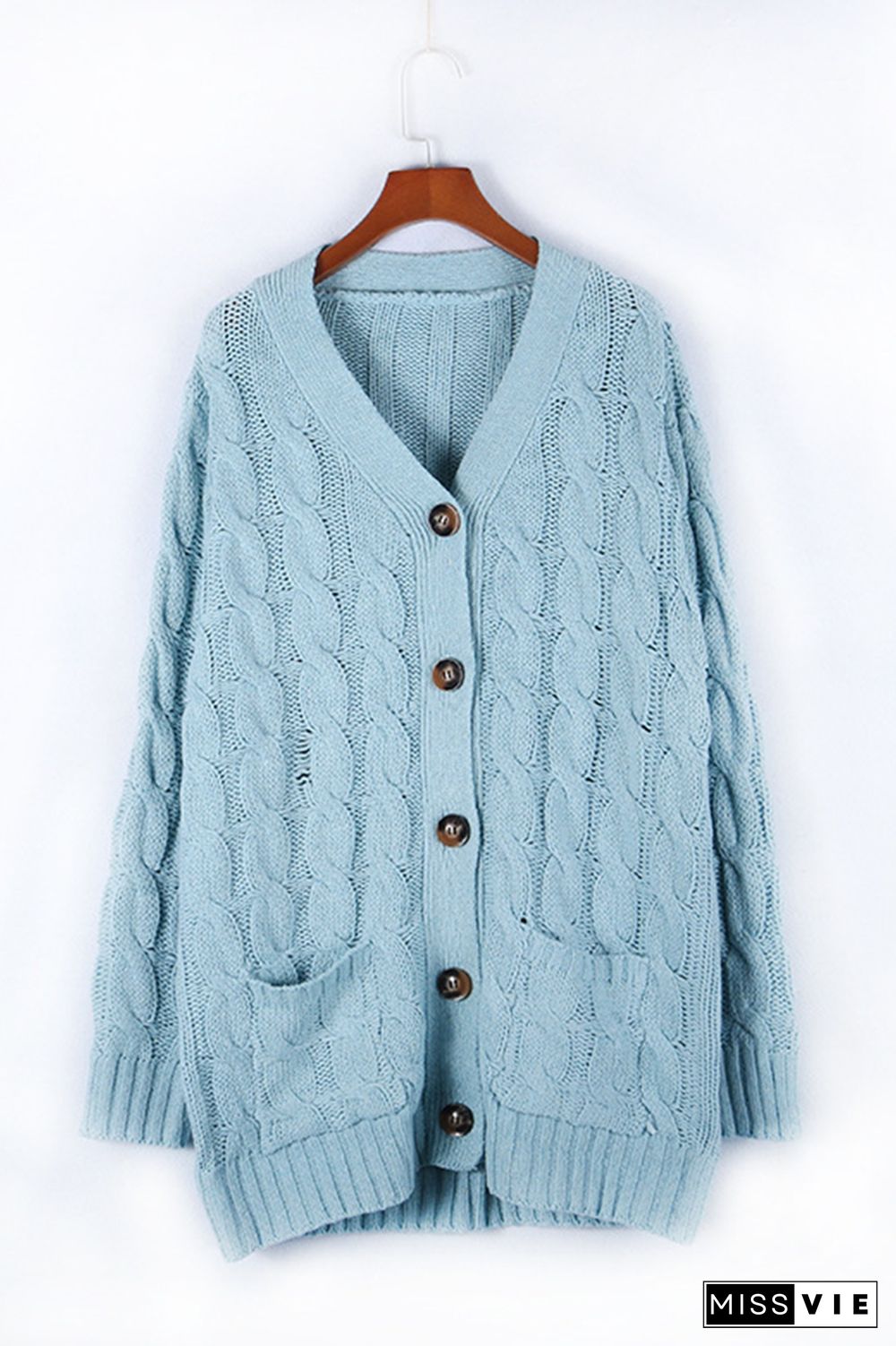 Casual Solid Split Joint Buckle Cardigan Collar Tops(5 colors)