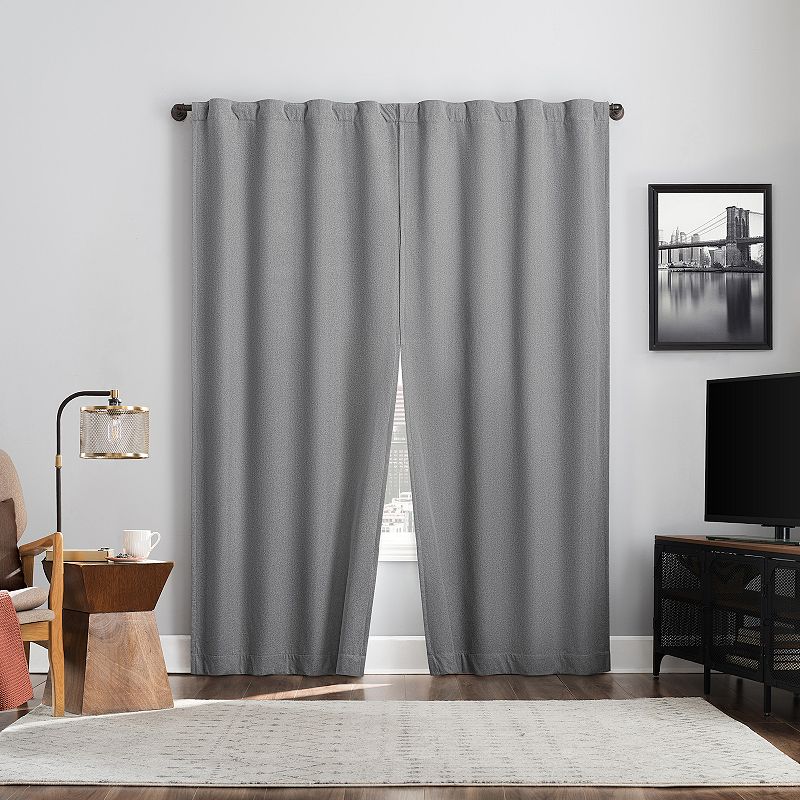 Sun Zero 2-pack Doyer 100% Blackout Magnetic Closure Back Tab Curtain Panels