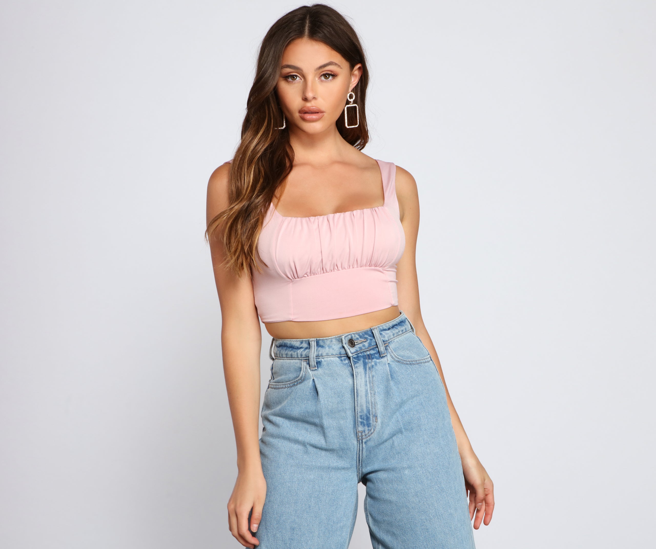 Next Level Ruched Cropped Tank Top