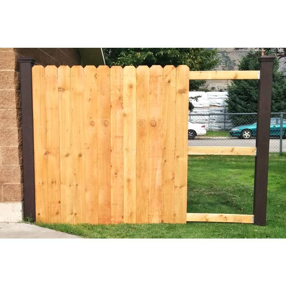 Trex Seclusions 5 in. x 5 in. x 9 ft. Woodland Brown Wood-Plastic Composite Fence Post with Crown Post Cap WBPCC050509