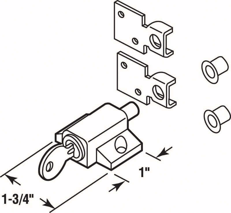 Prime-Line Zinc Indoor Patio Door Keyed Lock