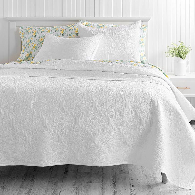 Martha Stewart Tessa Sateen 3-Piece Quilt Set with Shams