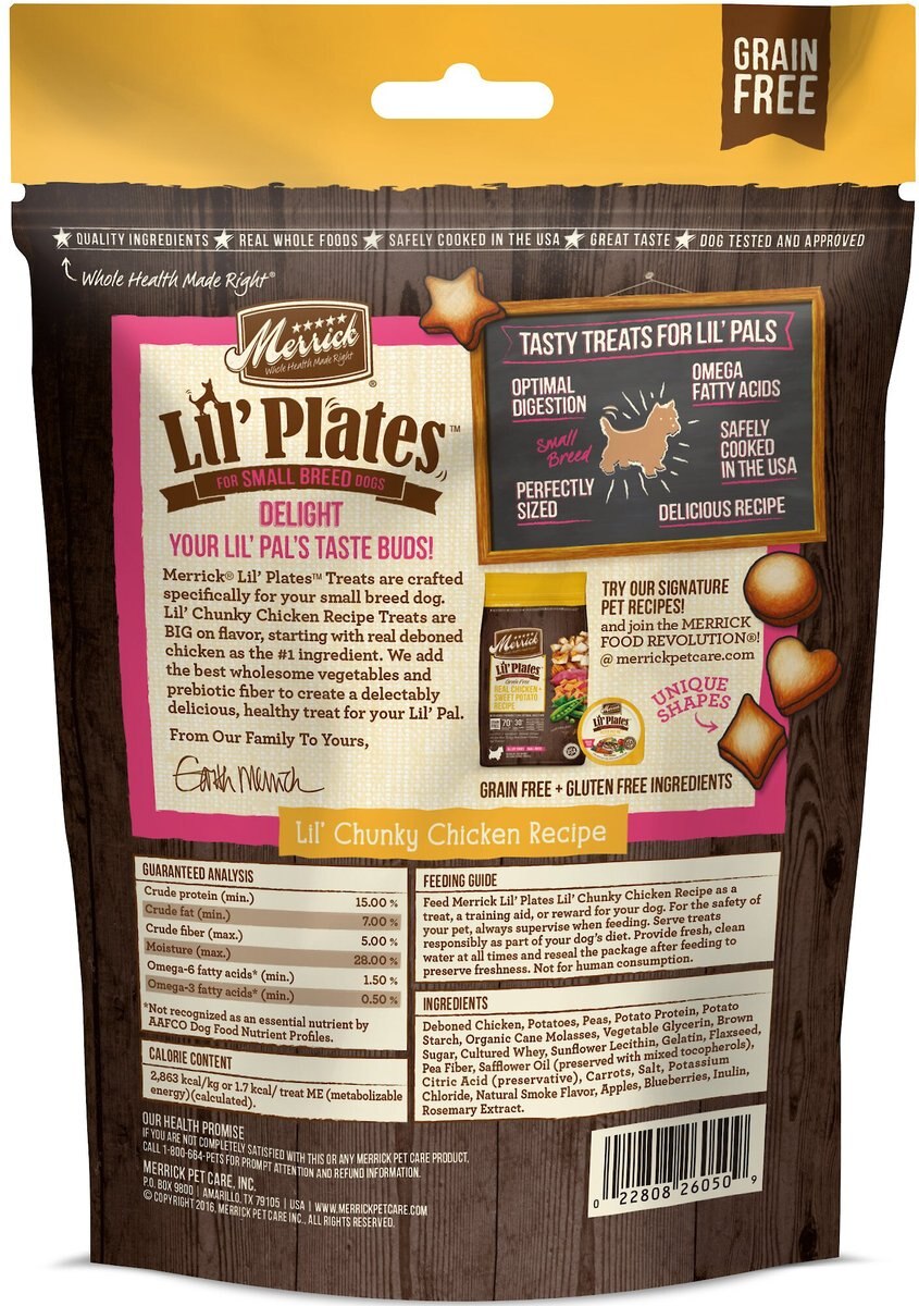 Merrick Lil' Plates Lil' Chunky Chicken Recipe Grain-Free Dog Treats