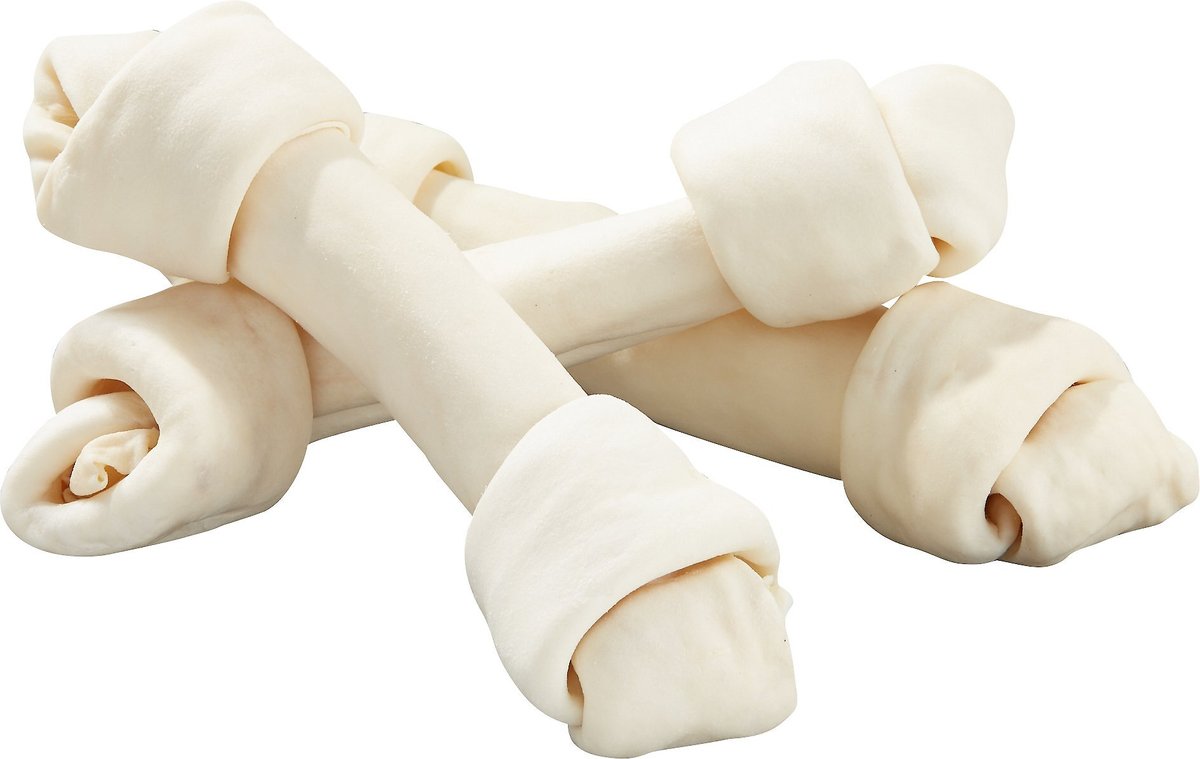 Pure and Simple Pet Flat Knotted Rawhide Bone Dog Treat， Large