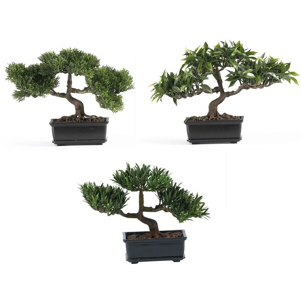 12 Bonsai Silk Plant Collection (Set of 3)