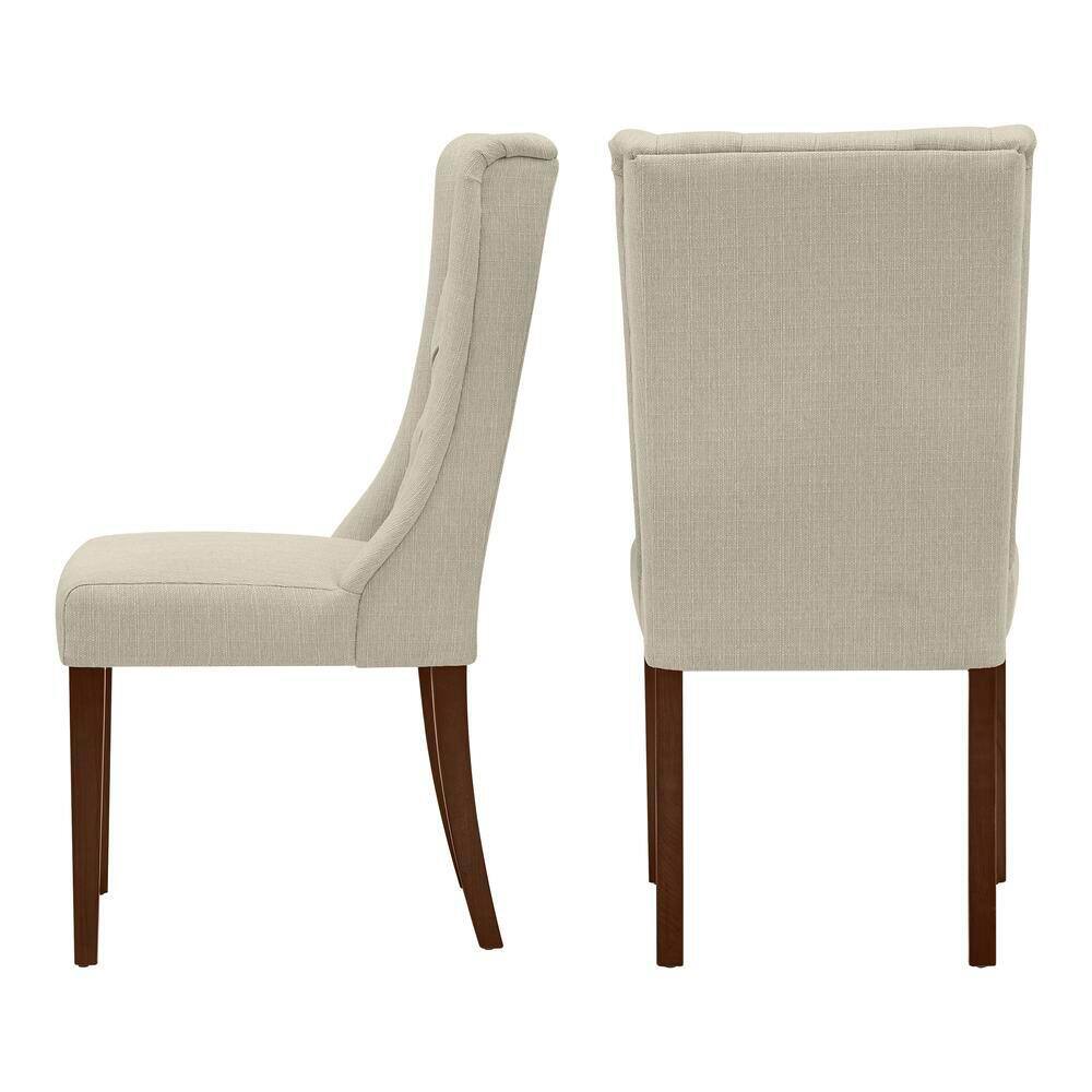 Home Decorators Collection Dorbrook Diamond-Tufted Upholstered Dining Chairs in Oatmeal Beige (Set of 2) PJC674-PJ223