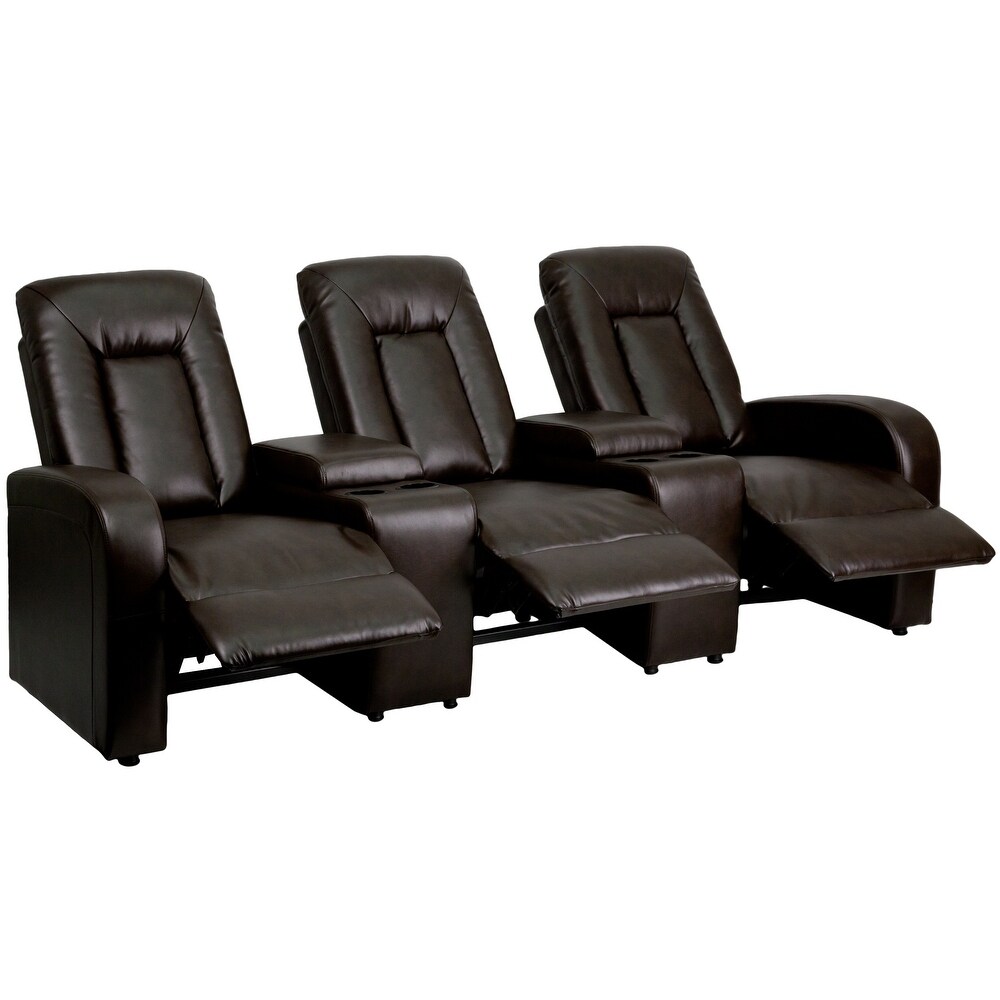 Push Back Reclining LeatherSoft Theater Seating Unit   95\