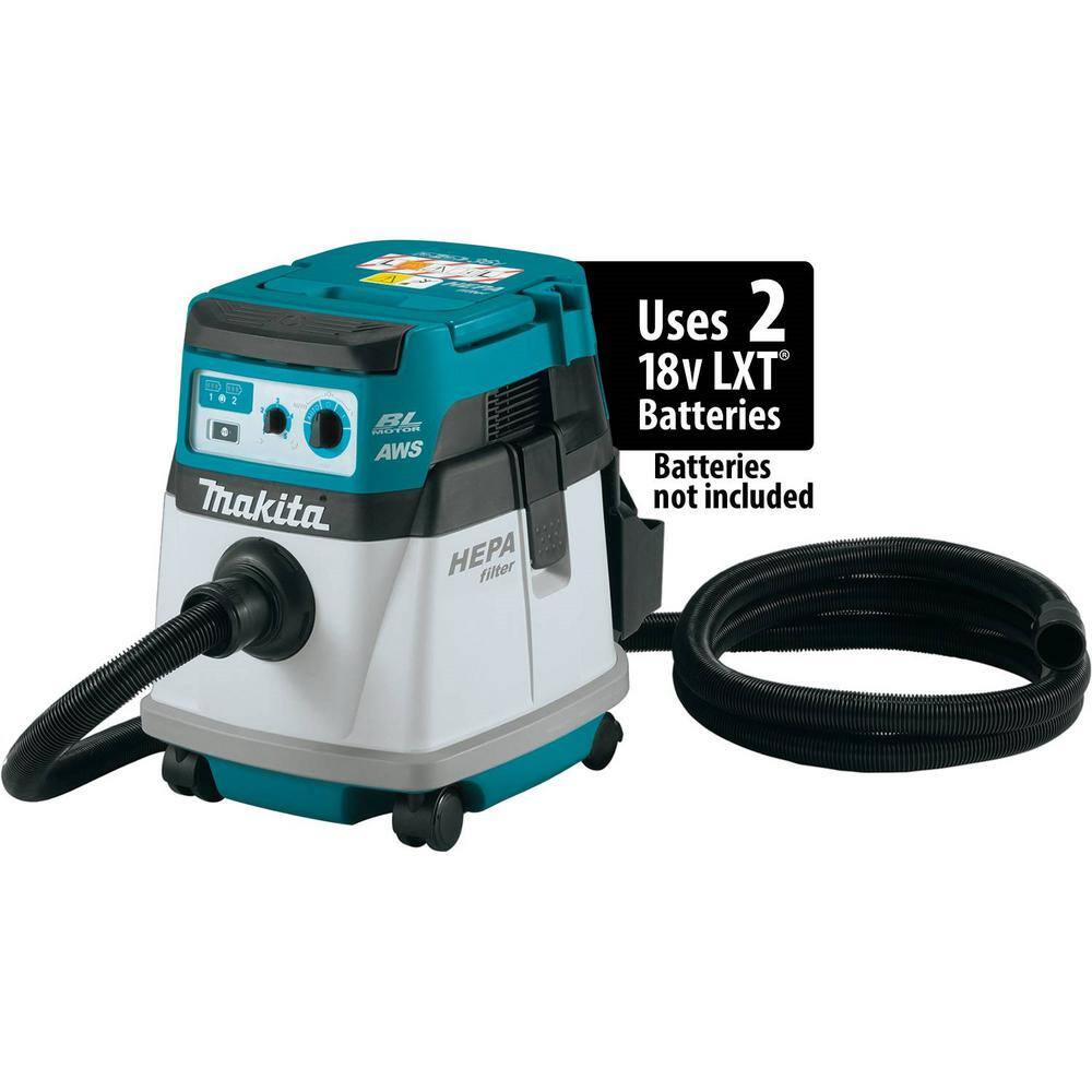 Makita 18V X2 LXT (36V) Brushless Cordless 4 Gallon HEPA Filter Dry Dust ExtractorVacuum with AWS Tool Only XCV25ZUX