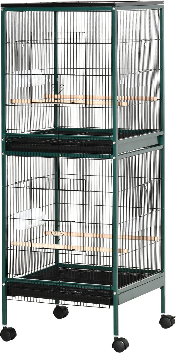 PawHut 55-in 2-in1 Aviary Bird Cage， Green