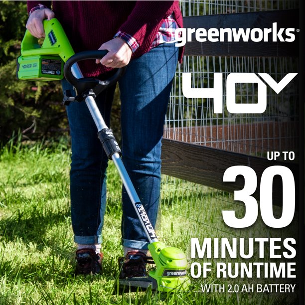 Greenworks 40V String Trimmer/Leaf Blower Combo W/2.0 Ah Battery， 1312502